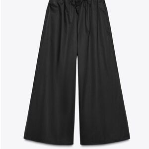 NWT Zara CULOTTES Black Wide-Leg Pants